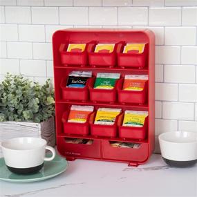 img 1 attached to ☕️ Red Mind Reader Tea Bag Holder and Condiment Organizer – 9 Removable Drawers