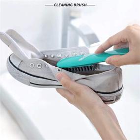 img 2 attached to 🧽 Green Household Laundry Scrub Brush - Portable Soft Plastic Cleaning Washing Brush for Shoes, Clothes, and Sneakers with Comfortable Grip