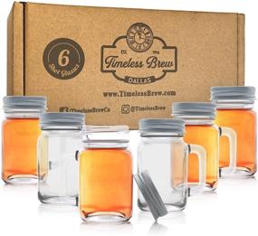 img 4 attached to 🍻 Timeless Brew Mason Jar Shot Glasses - Set of 6 Stylish Shot Glasses for Both Women and Men - Durable and Weighty Shot Glasses with Lids - Rustic Shot Glasses Perfect for Home Bar, Mancave, or She Shed