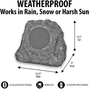 img 1 attached to 🔊 Innovative Technology Outdoor Rock Speaker Pair - Wireless Bluetooth Speakers for Garden, Patio - Waterproof & All-Seasons Ready - Solar Powered with Rechargeable Battery - Music Streaming - Charcoal