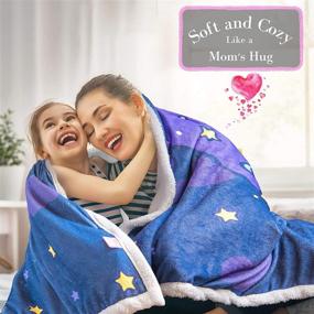 img 2 attached to 🦄 Marvs Store Unicorn Blanket for Girls - Soft, Warm & Comfy Sherpa & Fleece Blanket: Double-Sided, 50 x 60 in - Perfect Gift with Drawstring Backpack