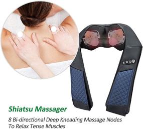 img 2 attached to 👐 EAshuhe Neck and Shoulder Massager: 3D Deep Tissue Kneading with Heat for Back, Foot, Legs, Body - Home, Office & Car Use