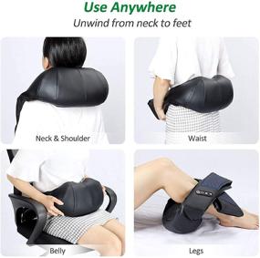 img 3 attached to 👐 EAshuhe Neck and Shoulder Massager: 3D Deep Tissue Kneading with Heat for Back, Foot, Legs, Body - Home, Office & Car Use