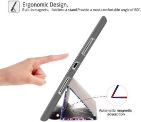 img 2 attached to Lamcase iPad 9.7 2017/2018 Case - Slim Smart Case with Apple Pencil Holder and Stand - Auto Sleep/Wake - Life Tree Design - Compatible with iPad 6th/5th Generation A1893/A1954/A1822/A1823