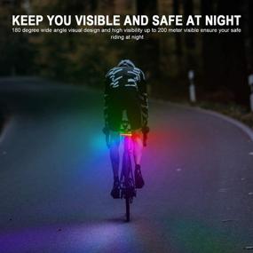 img 3 attached to 🚲 Bike Tail Light, Rechargeable Bicycle Rear Light - Ultra Bright LED Bike Flashlight - RGB Skateboard Light - USB Rechargeable & IPX6 Waterproof - 7 Colors & 14 Modes - Scooter Light with Rainbow Colors