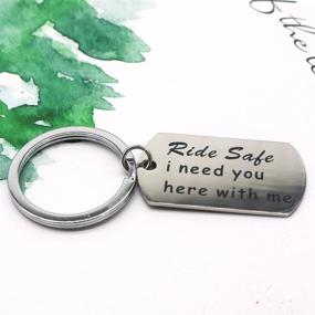 img 1 attached to Biker Keychain Motorcycle Valentines Pendant