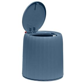 img 4 attached to 🗑️ Blue Mini Trash Can with Lid - LALASTAR Plastic Desktop Wastebasket for Office, Vanity, Coffee Table, Nightstand - 2L/0.5 Gal