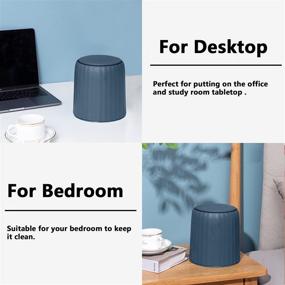 img 3 attached to 🗑️ Blue Mini Trash Can with Lid - LALASTAR Plastic Desktop Wastebasket for Office, Vanity, Coffee Table, Nightstand - 2L/0.5 Gal