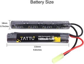 img 3 attached to 🔋 TATTU 9.6V Butterfly Nunchuck Battery Pack 1600mAh – Rechargeable NiMH Battery for Airsoft Guns (ICS CA TM SRC JG G36 G&M733)