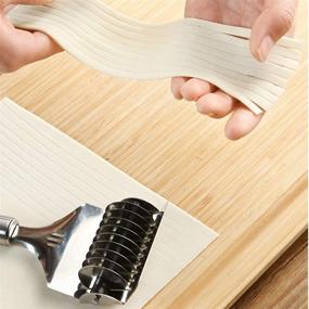 img 3 attached to Premium Stainless Steel Noodle Lattice Roller and Cutter with Non-slip Comfort Handle - Ideal for Kitchen Cooking Tools