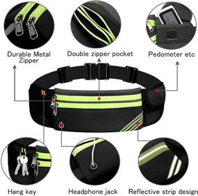 img 3 attached to 🎒 Fanny Pack for Men & Women, Running Belt with Phone Holder, Bounce Free Waist Pack Bag, Jogging Pocket Runners Belt - iPhone Samsung Running Phone Holder