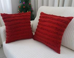 img 1 attached to Mosey Rustic Red Boho Throw Pillow Covers 18 x 18 Set of 2 – Farmhouse Boho Decor for Bed, Sofa, Couch