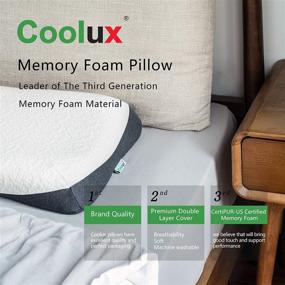 img 3 attached to 🌙 Coolux Memory Foam Contour Pillow - Orthopedic Support for Neck Pain - Ideal for Back, Stomach, Side Sleepers - CertiPUR-US Certified