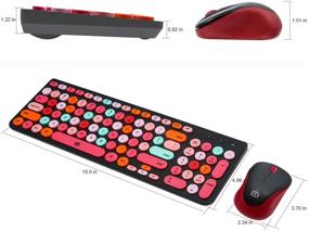 img 2 attached to Compact Full Size Rechargeable Wireless Keyboard Mouse Combo with Retro Typewriter Design, 2.4G Nano USB Receiver for Windows, Computer, Desktop, PC, Notebook – Colorful