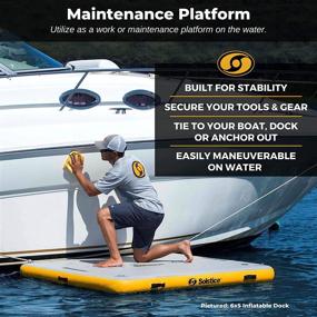 img 1 attached to Solstice Inflatable Floating Dock Rafting Platform for Beach, Lake, and Pool: Recreation, Lounge Chairs, Boat Maintenance – Complete with Pump and Bag, Heavy-Duty Military-Grade Material