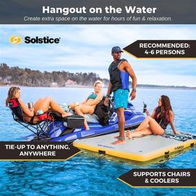 img 2 attached to Solstice Inflatable Floating Dock Rafting Platform for Beach, Lake, and Pool: Recreation, Lounge Chairs, Boat Maintenance – Complete with Pump and Bag, Heavy-Duty Military-Grade Material