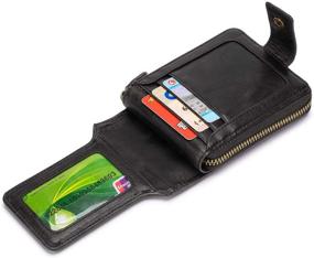 img 2 attached to BAIGIO Leather Zipper Wallet Around: Sleek and Functional Refined Leather Wallet