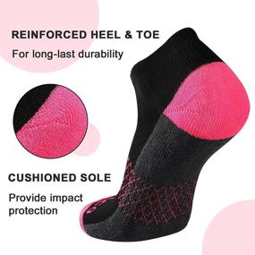 img 1 attached to 🧦 Eallco Women's Ankle Socks - 6 Pairs of Running Athletic Short Socks | Cushioned Sole Included