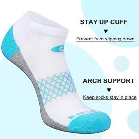 img 2 attached to 🧦 Eallco Women's Ankle Socks - 6 Pairs of Running Athletic Short Socks | Cushioned Sole Included