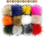🎩 12pcs handmade fluffy faux raccoon fur pompoms - perfect for knitted hats, scarves & garment accessories (mixed colors) logo
