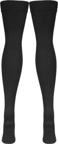 img 1 attached to 🩺 NuVein Medical Compression Stockings: 20-30 mmHg Support for Thigh Length Hose, Black, Large - Ideal for Women & Men