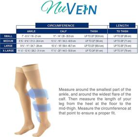 img 3 attached to 🩺 NuVein Medical Compression Stockings: 20-30 mmHg Support for Thigh Length Hose, Black, Large - Ideal for Women & Men