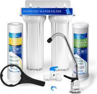 🚰 top-quality under sink two stage water filtration system with 100% lead-free chrome faucet - eliminates chlorine, bad tastes, odors, and 99.99% of contaminants logo