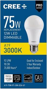 img 2 attached to 💡 Efficient Cree Lighting A19 75W P1 30K E26 U1 Dimmable Bulb - 1 Pack