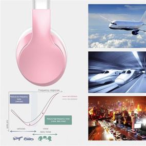 img 2 attached to 🎧 Baseman Active Noise Cancelling Headphones Bluetooth 5.0 - Wireless Over-Ear Headphone with Microphone, ANC Foldable Design - 20H Playtime, Deep Bass Boosted, for Travel, Work, Cellphone, TV - Pink