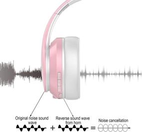 img 3 attached to 🎧 Baseman Active Noise Cancelling Headphones Bluetooth 5.0 - Wireless Over-Ear Headphone with Microphone, ANC Foldable Design - 20H Playtime, Deep Bass Boosted, for Travel, Work, Cellphone, TV - Pink