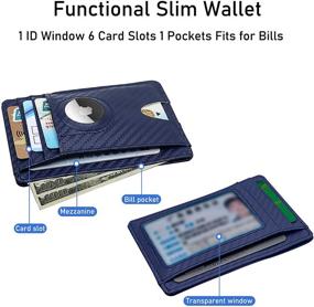 img 1 attached to 🔐 Airtag Wallet Holder, Slim Front Pocket Wallet with Built-in Case for Apple Airtags Tracker, Minimalist Air tag Accessories for Wallet Card Purse Blocking - Ideal for Men and Women