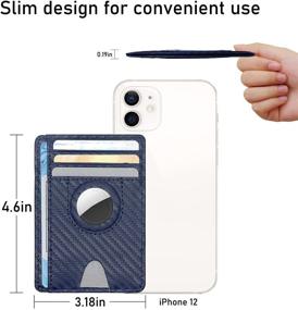 img 2 attached to 🔐 Airtag Wallet Holder, Slim Front Pocket Wallet with Built-in Case for Apple Airtags Tracker, Minimalist Air tag Accessories for Wallet Card Purse Blocking - Ideal for Men and Women