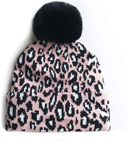 img 4 attached to Newfancy Winter Beanie Leopard Toddler Girls' Accessories