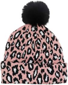 img 3 attached to Newfancy Winter Beanie Leopard Toddler Girls' Accessories