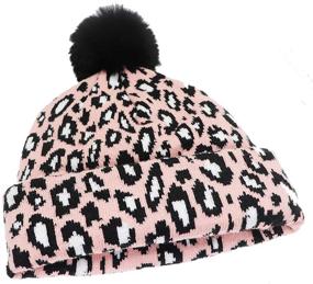 img 2 attached to Newfancy Winter Beanie Leopard Toddler Girls' Accessories