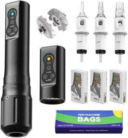 img 4 attached to HAWINK Rotary Wireless Tattoo Pen Kit with Coreless Motor, 900mAh Dual Battery, 3 Cartridge Boxes, 2-Stroke Cam, CNC-M-WE-EN05CKIT