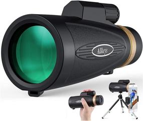 img 4 attached to Allkeys 16x55 HD Monocular Telescope with Smartphone Holder - Waterproof, Day & Low Night Vision, BAK4 Prism - Perfect for Wildlife Bird Watching and Hunting (2020 Newest)