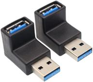 vczhs правый угловой адаптер usb - usb3.0 am в af преобразователь формы l, штекер под углом 90 градусов (упаковка из 2 штук) логотип