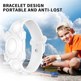 img 1 attached to Kids Wristband Airtag Bracelet Case - Silicone AirTag Holder Watch Push Pop Bubble Fidget Toys Locator Protective Cases Anti-Loss For Children And Old Man Compatible With Apple AirTags 2021 GPS, Finders & Accessories