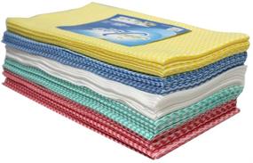 img 2 attached to JEBBLAS Cleaning Towels Dish Towels and Dish Cloths Reusable Towels,Handy Cleaning Wipes, Absorbent Dish Towel, Disposable, Dry Quickly 60 Sheets/Pack, 5 Color