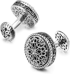 img 2 attached to Platinum Plated Handcrafted Silver Clover Cufflinks