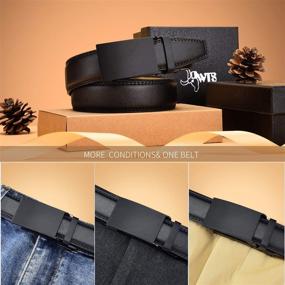 img 3 attached to 👔 Enhance Your Style with DWTS Ratchet Genuine Leather Adjustable Men's Belt Accessories