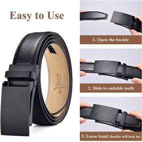 img 1 attached to 👔 Enhance Your Style with DWTS Ratchet Genuine Leather Adjustable Men's Belt Accessories