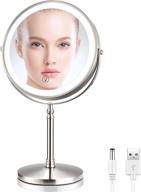 💄 amztolife rechargeable lighted makeup mirror | 3 color lights | 8 inch magnifying mirror | double sided led vanity mirror | 7x magnification cosmetic light up mirror (brushed nickel) logo