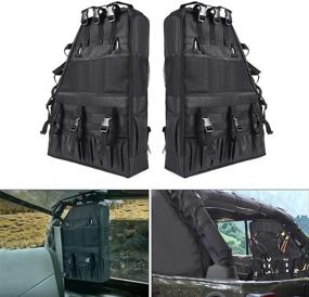 img 4 attached to 🚗 MNJ Motor Upgraded Roll Bar Storage Bag Organizers with Multi-Pockets Tool Kit Holder for Jeep Wrangler 2007-2020 JK JKU TJ LJ Unlimited 4 Doors