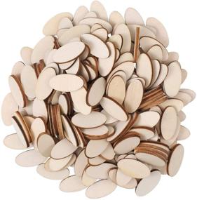 img 4 attached to 🌳 200pcs Unfinished Wood Oval Slices - Natural Rustic Wooden Cutout, Oval Wood Pieces Tag for DIY Crafts, Wedding Centerpieces, Christmas Decor