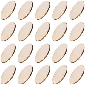 img 3 attached to 🌳 200pcs Unfinished Wood Oval Slices - Natural Rustic Wooden Cutout, Oval Wood Pieces Tag for DIY Crafts, Wedding Centerpieces, Christmas Decor