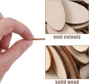 img 1 attached to 🌳 200pcs Unfinished Wood Oval Slices - Natural Rustic Wooden Cutout, Oval Wood Pieces Tag for DIY Crafts, Wedding Centerpieces, Christmas Decor