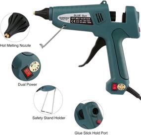 img 2 attached to 🔫 Full Size Hot Glue Gun Kit, 100W High Temperature Heavy Duty with 30 Glue Sticks (0.43" x 8") for Office, Handcraft, Christmas Decor, and Gifts - Dark Green