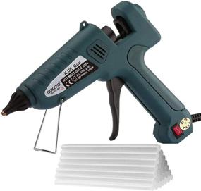 img 4 attached to 🔫 Full Size Hot Glue Gun Kit, 100W High Temperature Heavy Duty with 30 Glue Sticks (0.43" x 8") for Office, Handcraft, Christmas Decor, and Gifts - Dark Green